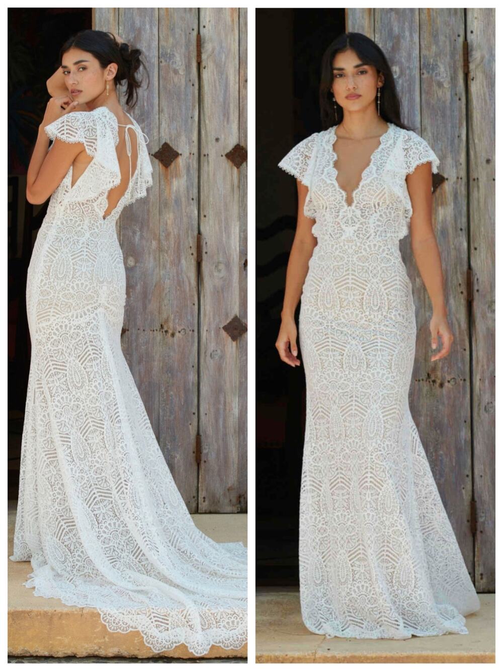 Willowby Watters Eliza Wedding Dress Size 10 Ivory Nude Lace Boho Bridal NWT